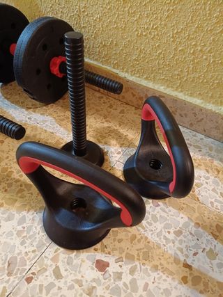 Juego de mancuernas y pesas ajustables