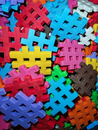 112 Tessere colorate costruzioni ad incastro