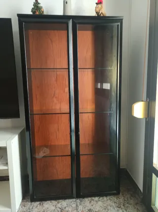 Vitrina vintage madera y cristal