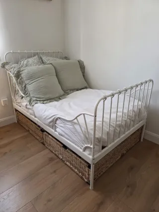 Cama infantil extensible Ikea MINNEN blanca