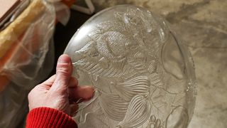 Centrotavola in vetro decorato