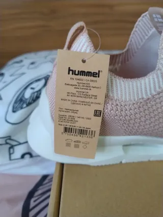 Zapatillas Hummel rosas y blancas