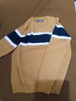 Jersey rayas hombre negro y azul