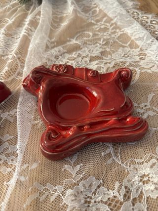 2 Porta candele tea-light Slitta Rosso
