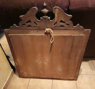 Espejo Antiguo Dorado y Multicolor 1908