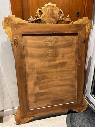 Espejo Antiguo Dorado y Verde