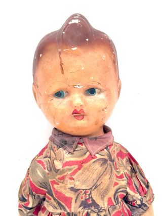 Bambola antica in cartapesta anni 30/40 – 50 cm