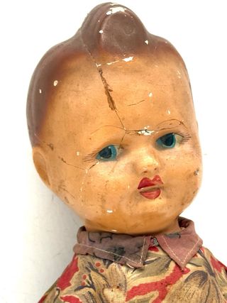 Bambola antica in cartapesta anni 30/40 – 50 cm