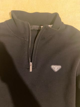 Maglione Prada zip collo alto nero