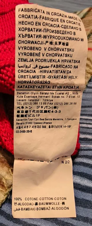 Maglione Benetton rosso in cotone