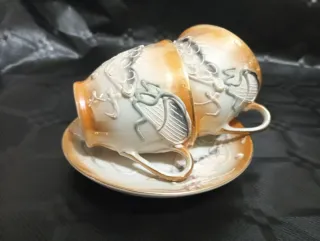 Juego Tazas Porcelana EIHO Dragón Dorado