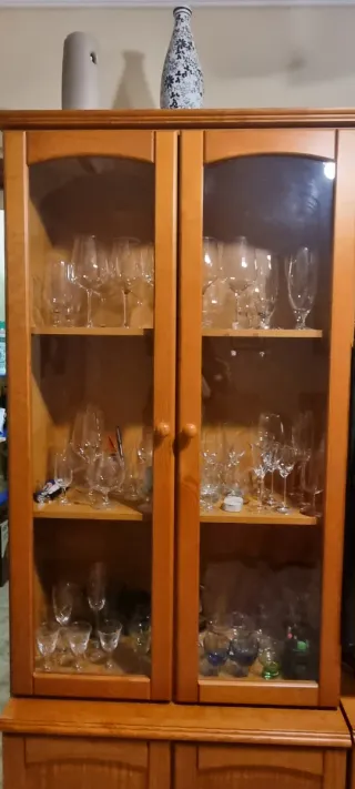 Vitrina de madera y cristal
