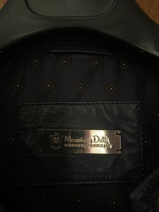 Chaqueta de piel azul marino