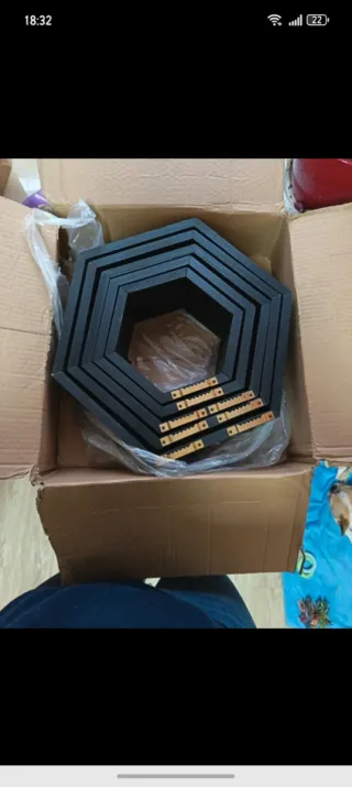 5 Scaffali Esagonali Neri