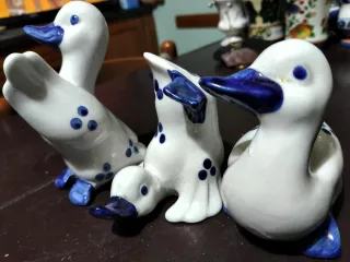 Set 3 Paperelle Ceramica Blu e Bianco