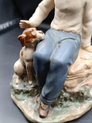 Figura porcelana Nao de Lladro Niño y Perro