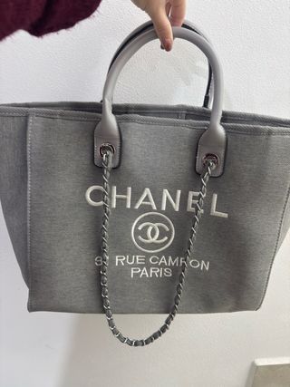 Borsa tote Chanel grigia