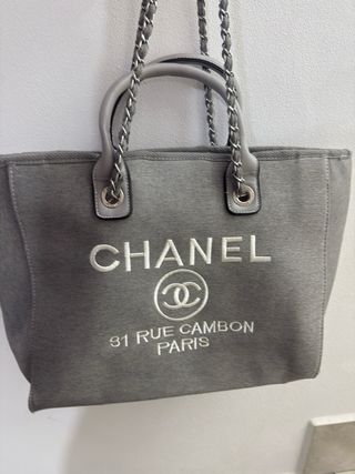 Borsa tote Chanel grigia