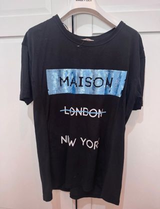 Camiseta letras con lentejuelas