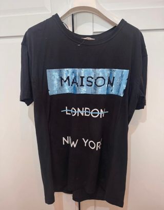 Camiseta letras con lentejuelas