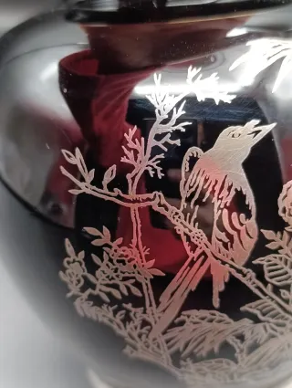 Jarrón florero Cristal y Plata