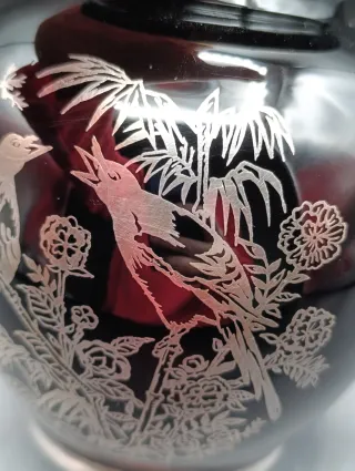 Jarrón florero Cristal y Plata