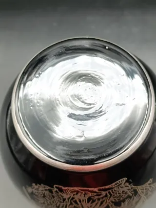 Jarrón florero Cristal y Plata