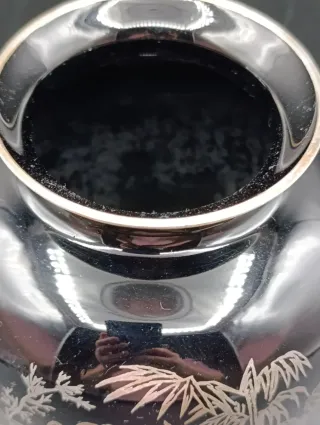 Jarrón florero Cristal y Plata