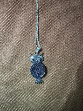 Colgante búho con cadena de plata