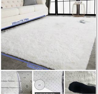 Tappeto Shaggy Bianco 200x160cm