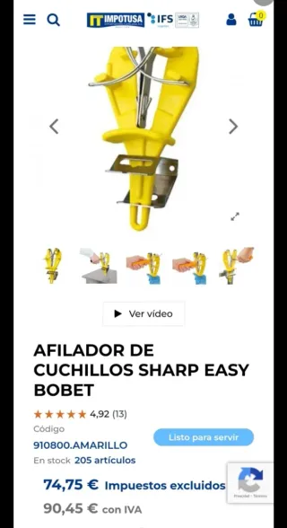 Afilador de cuchillos profesional azul