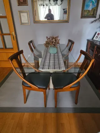 2 Mesas Cristal y Mármol 1.65x0.85 y 1.15x0.60