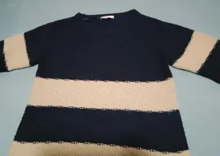 Jersey rayas azul y beige talla S