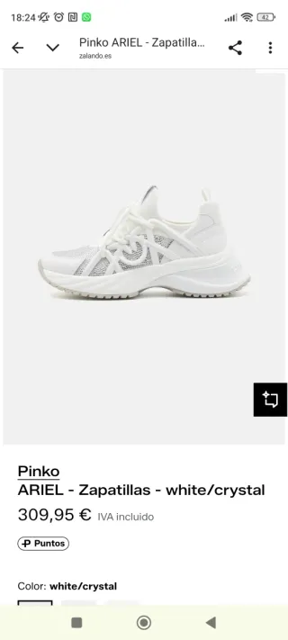 Zapatillas Pinko ARIEL white/crystal