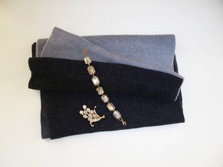 Scaldacollo in lana nero e grigio