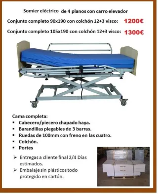 Cama Eléctrica Articulada 4 Planos
