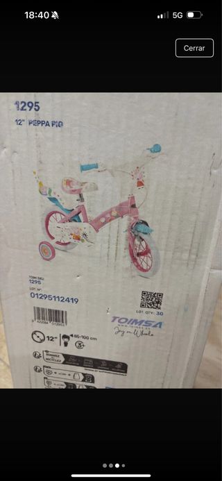 Bicicleta Peppa Pig Niña 12