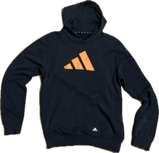 Sudadera Adidas Negra Logo Naranja Talla S