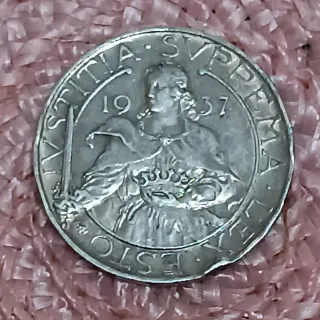 10 Liras Plata San Marino 1937 Santa Águeda