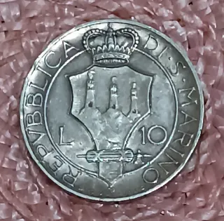 10 Liras Plata San Marino 1937 Santa Águeda