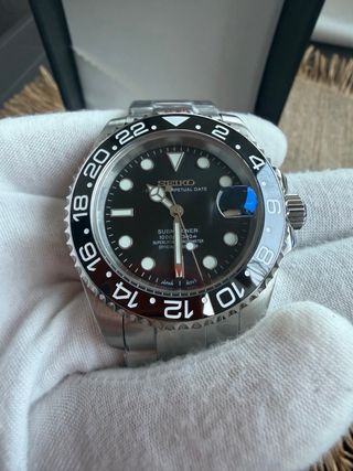 Seiko Mod Sub Negro Automático