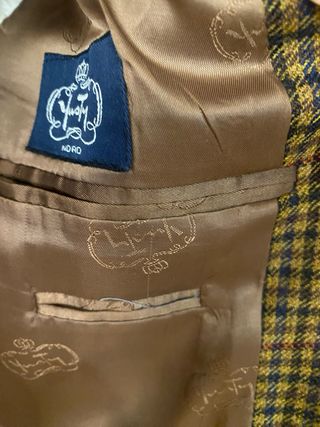 Americana cuadros marrón y verde