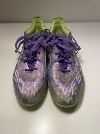 Botas de fútbol Adidas F50 número 43 Morado/Verde