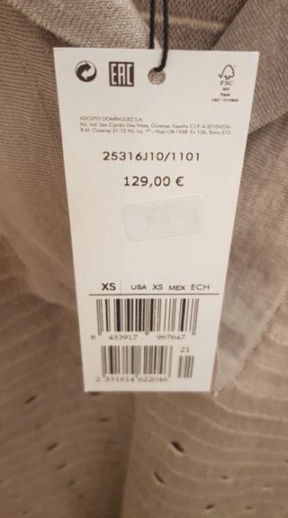 Conjunto Adolfo Domínguez Beige Talla xs ,s