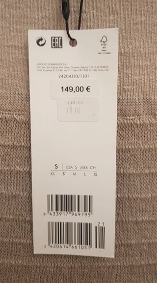 Conjunto Adolfo Domínguez Beige Talla xs ,s