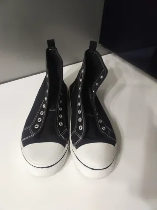 Zapatillas altas lona negras