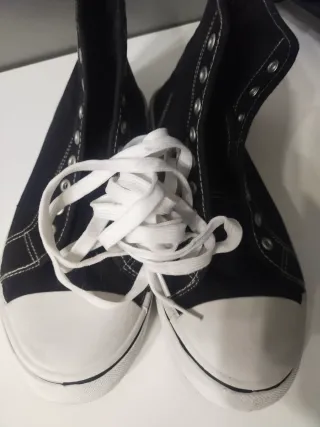 Zapatillas altas lona negras