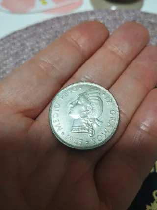 Medio Peso Plata Rep. Dominicana 1963