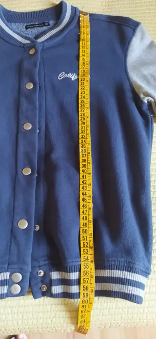 Chaqueta Beisbolera Azul y Gris