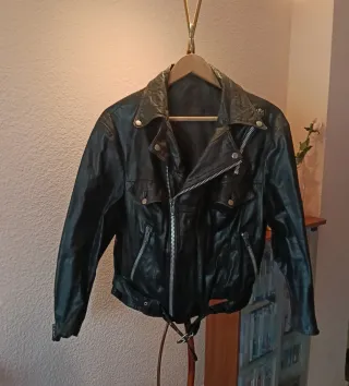 Chaqueta de cuero negra mujer